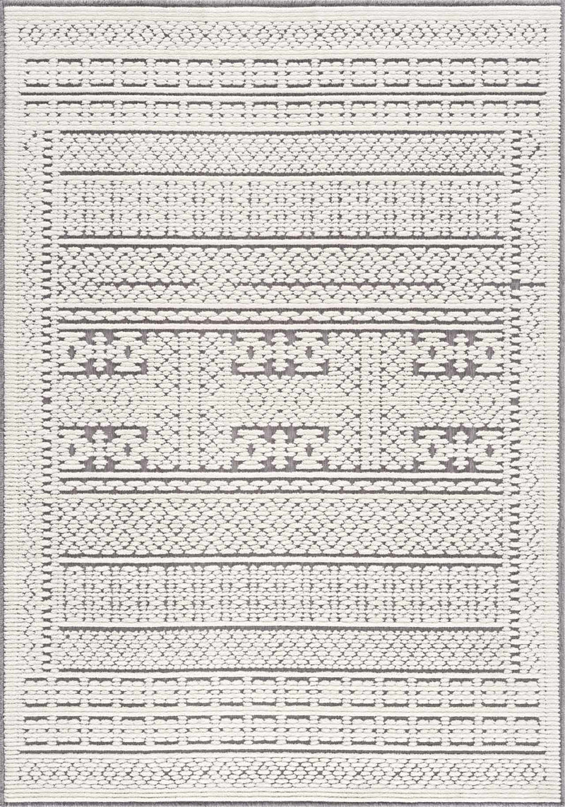 Bahar Cream & Gray Washable Area Rug - Clearance by Boutique Rugs