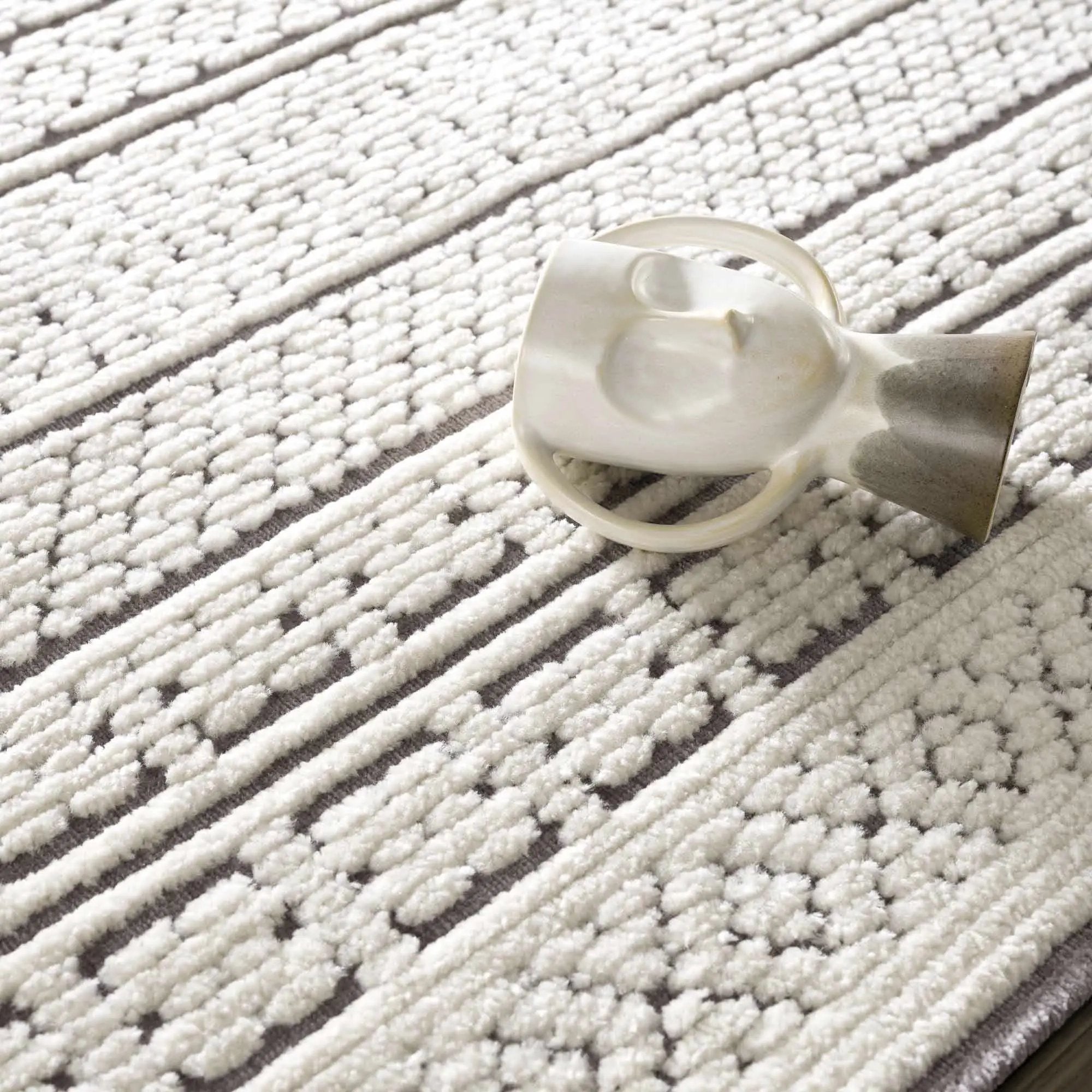 Bahar Cream & Gray Washable Area Rug - Clearance by Boutique Rugs