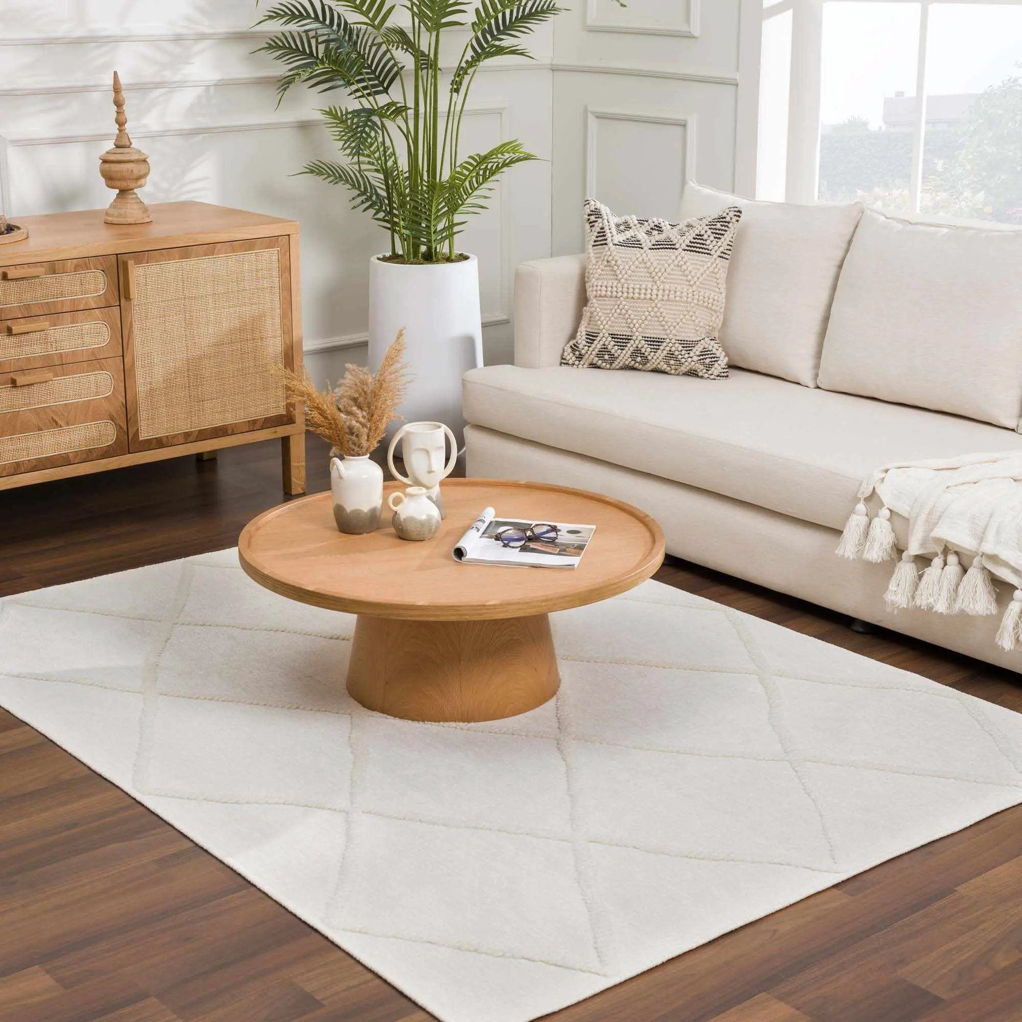Amani White Washable Rug - Clearance by Boutique Rugs