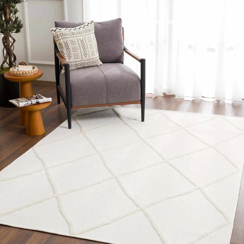 Amani White Washable Rug - Clearance by Boutique Rugs
