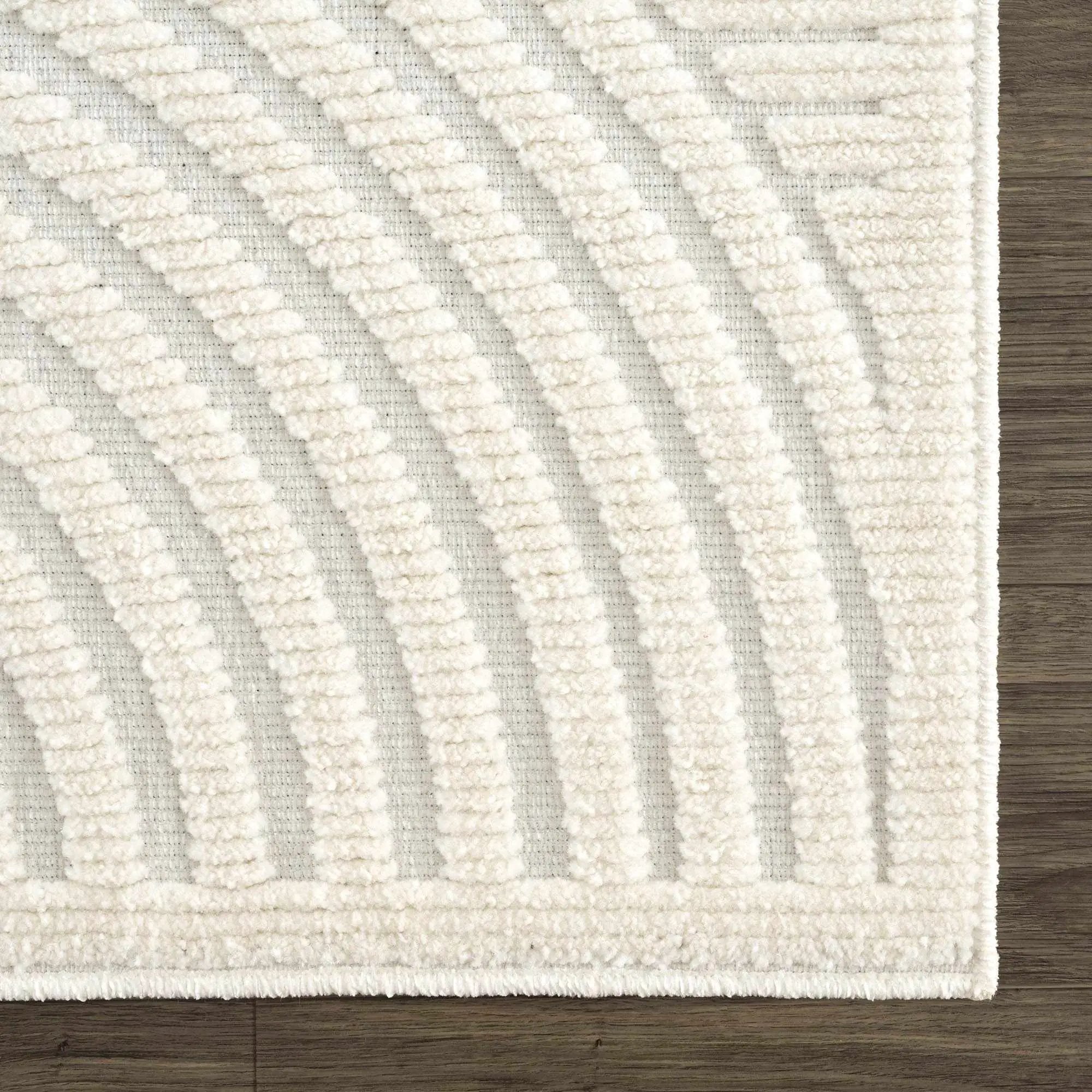 Deron White Washable 3D Rug by Boutique Rugs