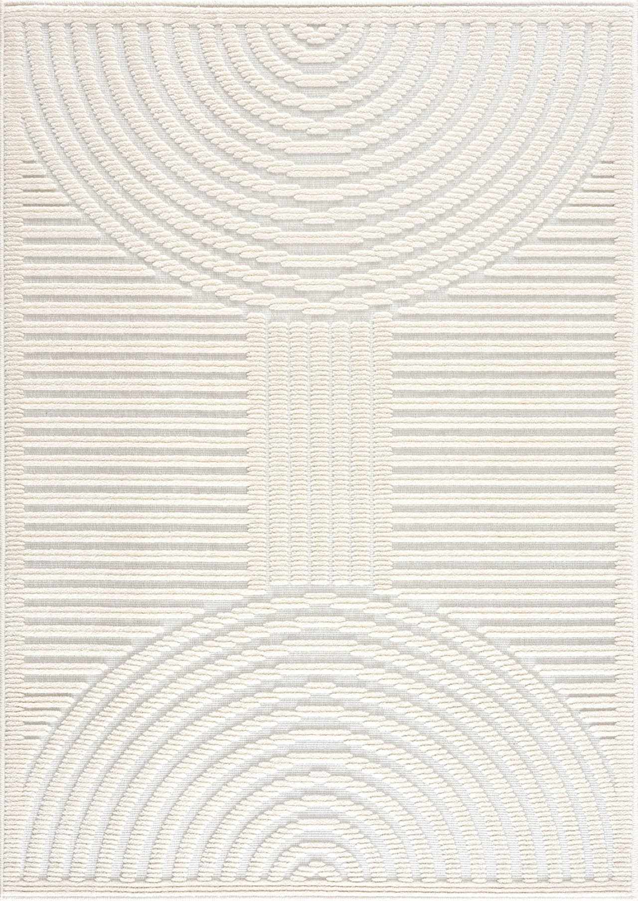 Deron White Washable 3D Rug by Boutique Rugs