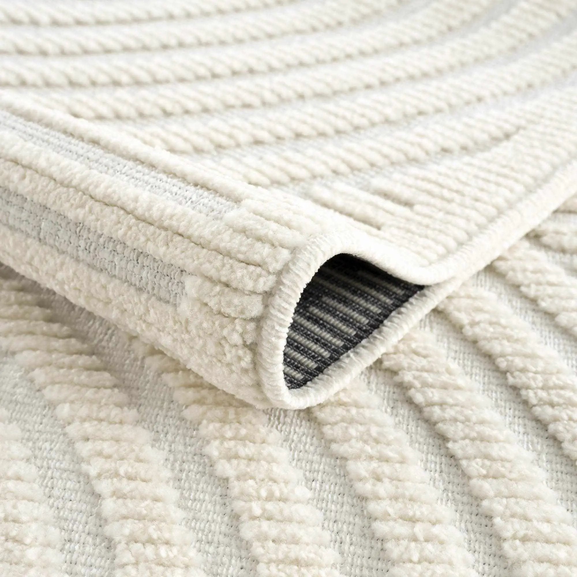Deron White Washable 3D Rug by Boutique Rugs