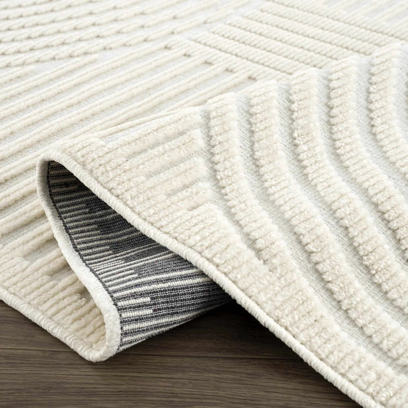Deron White Washable 3D Rug by Boutique Rugs