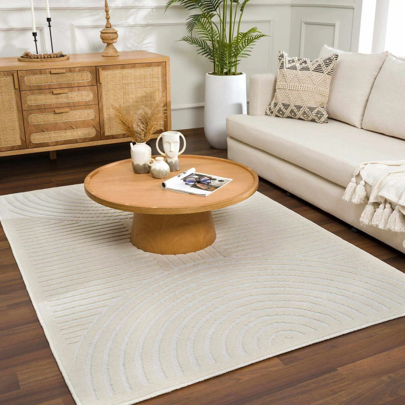 Deron White Washable 3D Rug by Boutique Rugs