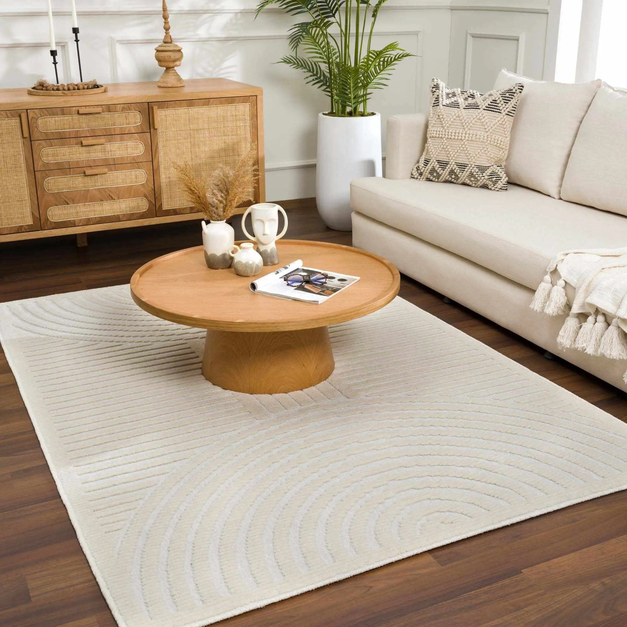 Deron White Washable 3D Rug by Boutique Rugs