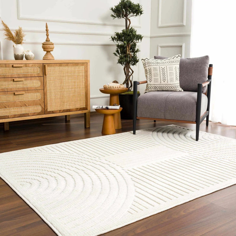 Deron White Washable 3D Rug by Boutique Rugs