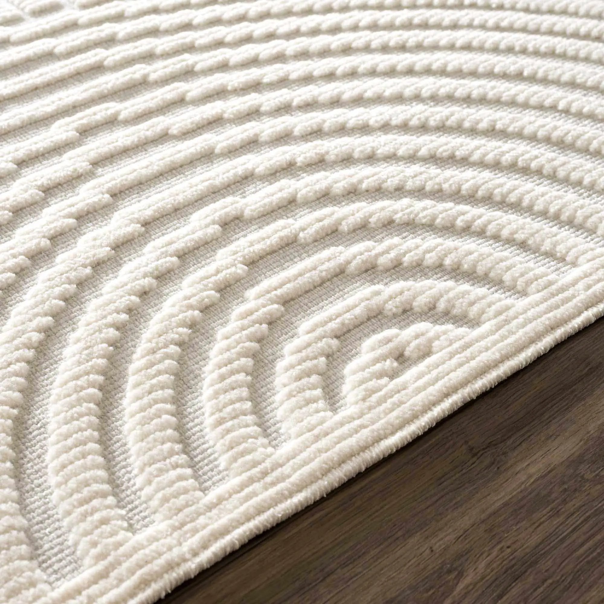 Deron White Washable 3D Rug by Boutique Rugs