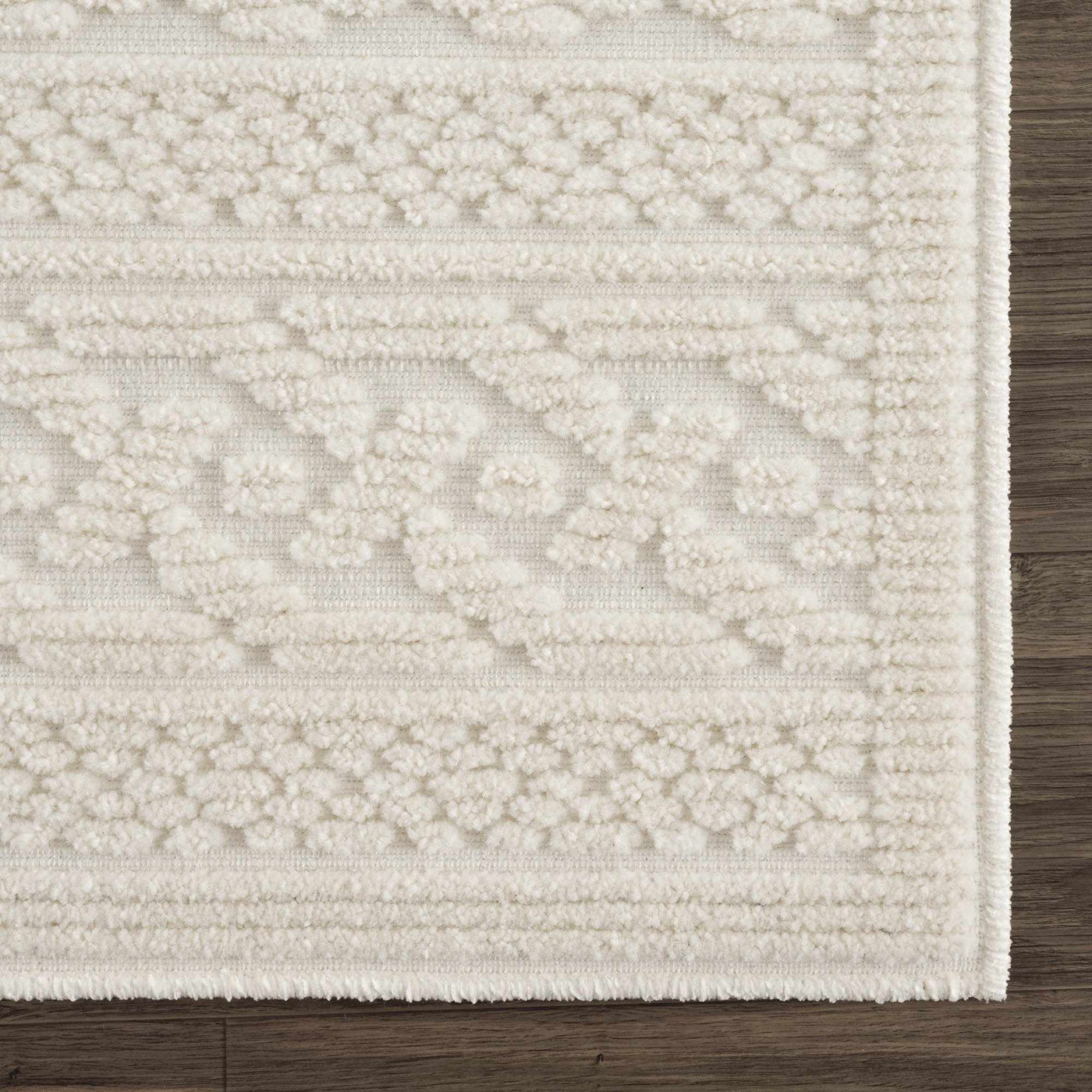 Fadey White 3D Washable Rug by Boutique Rugs