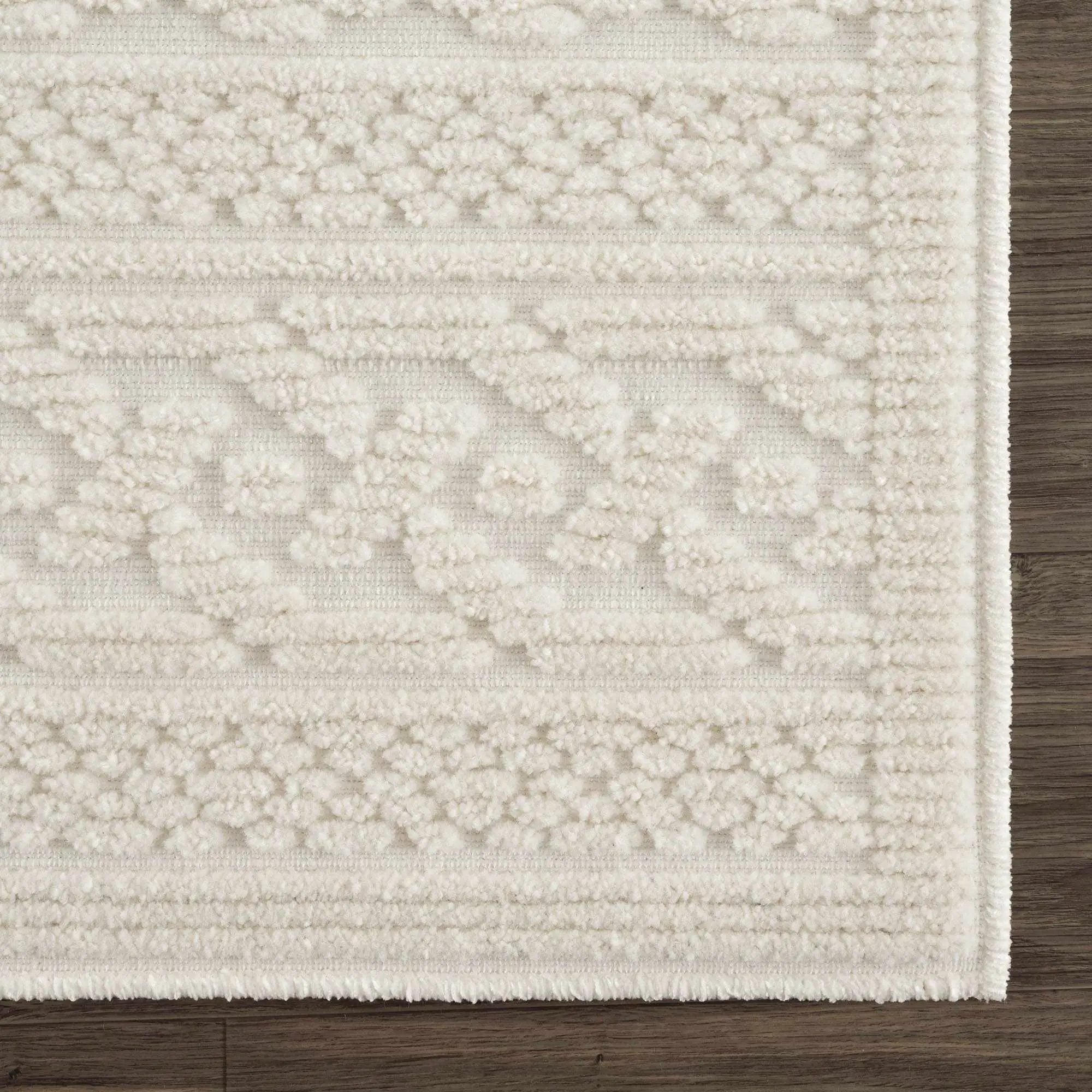 Fadey White 3D Washable Rug by Boutique Rugs