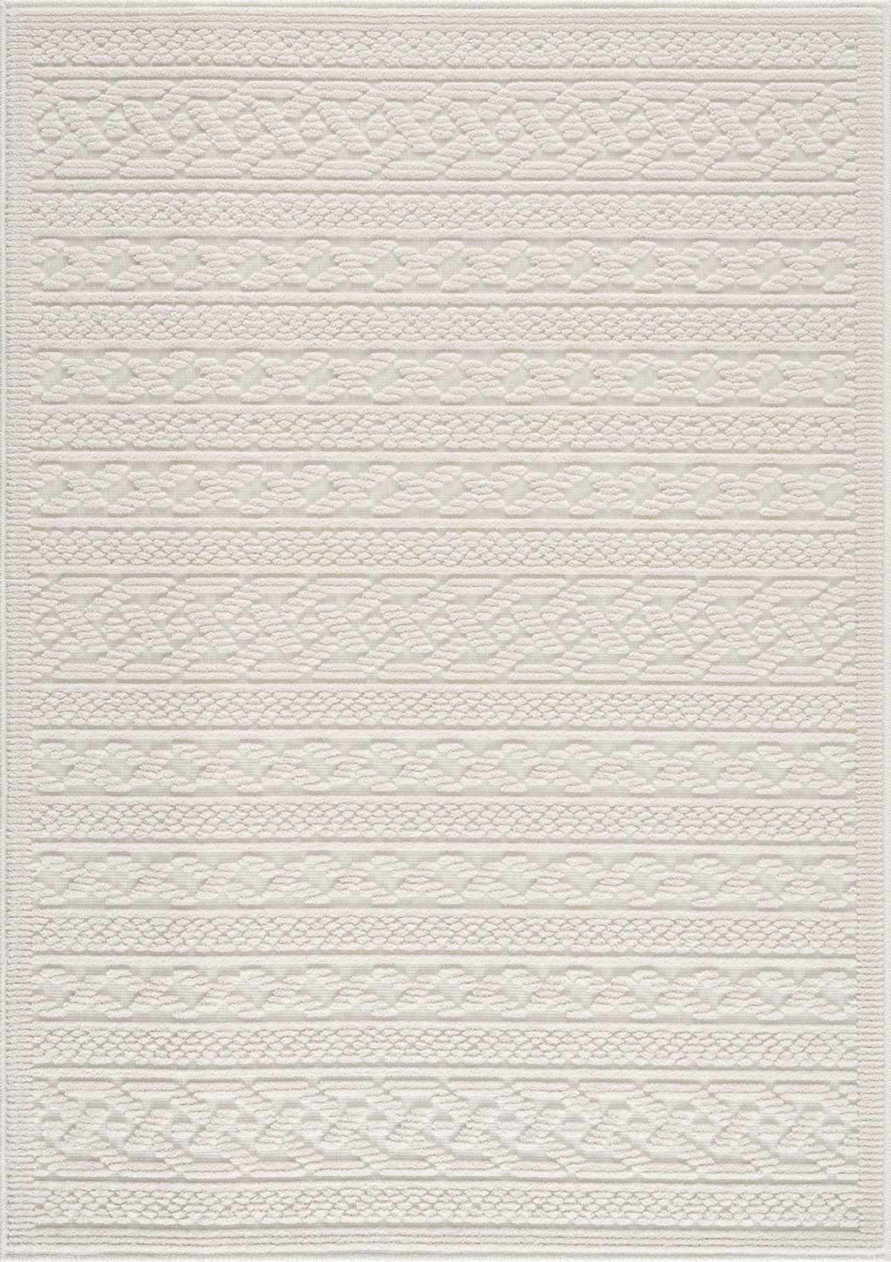 Fadey White 3D Washable Rug by Boutique Rugs