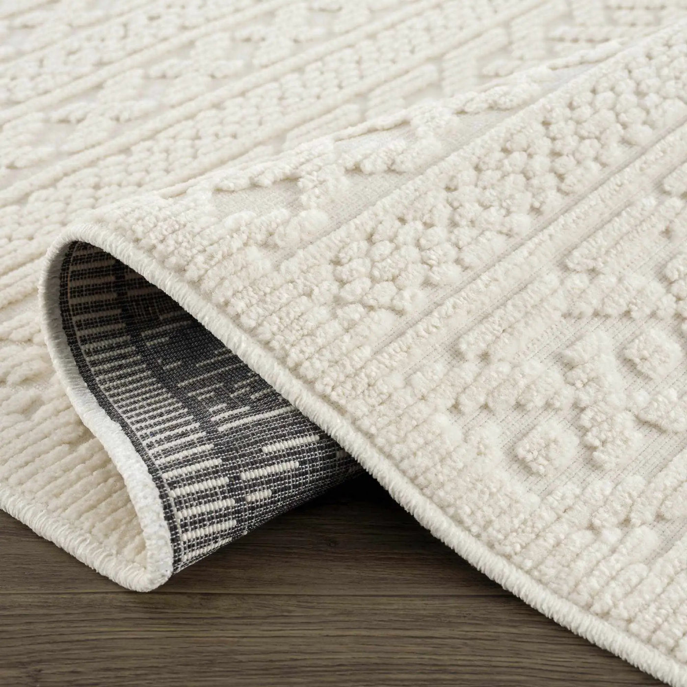 Fadey White 3D Washable Rug by Boutique Rugs