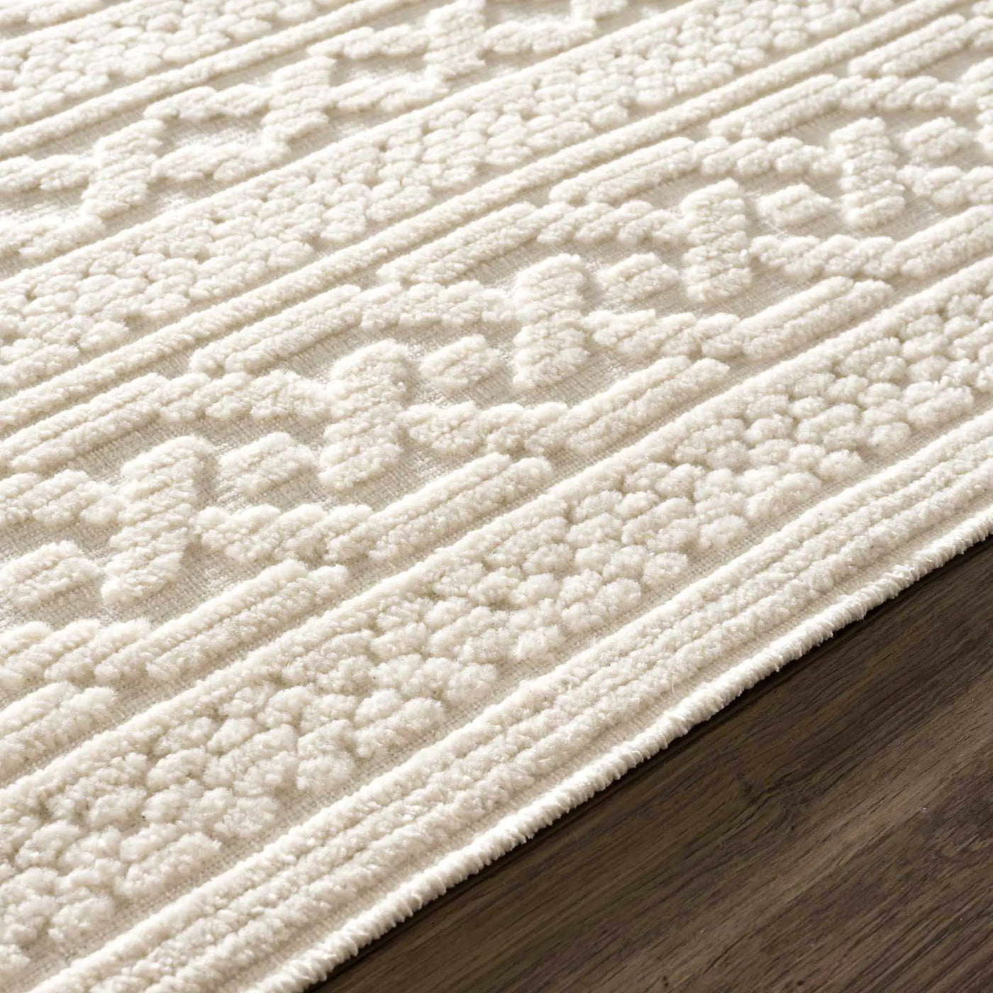 Fadey White 3D Washable Rug by Boutique Rugs