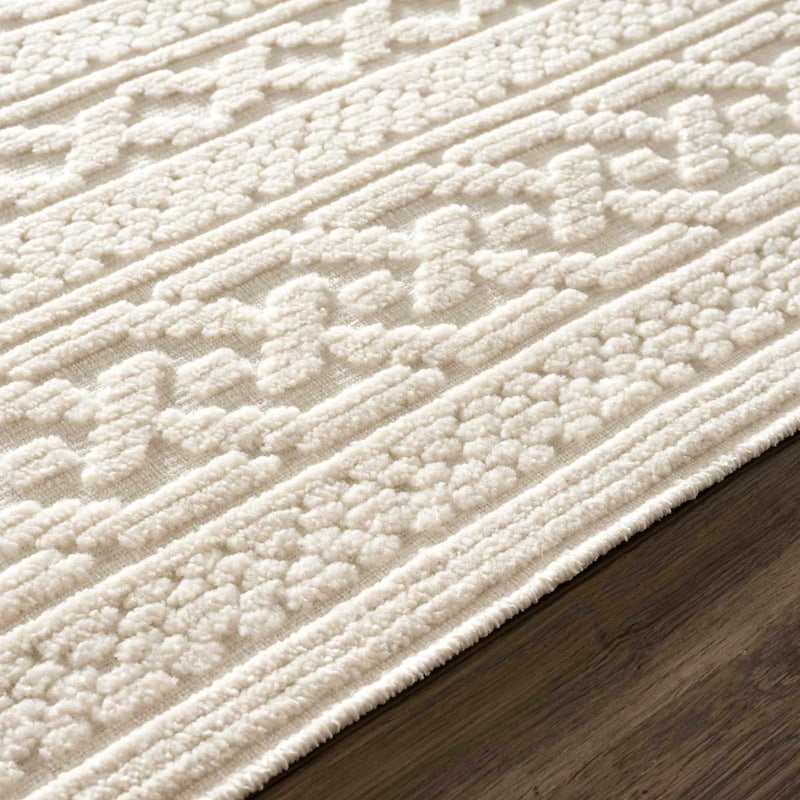 Fadey White 3D Washable Rug by Boutique Rugs