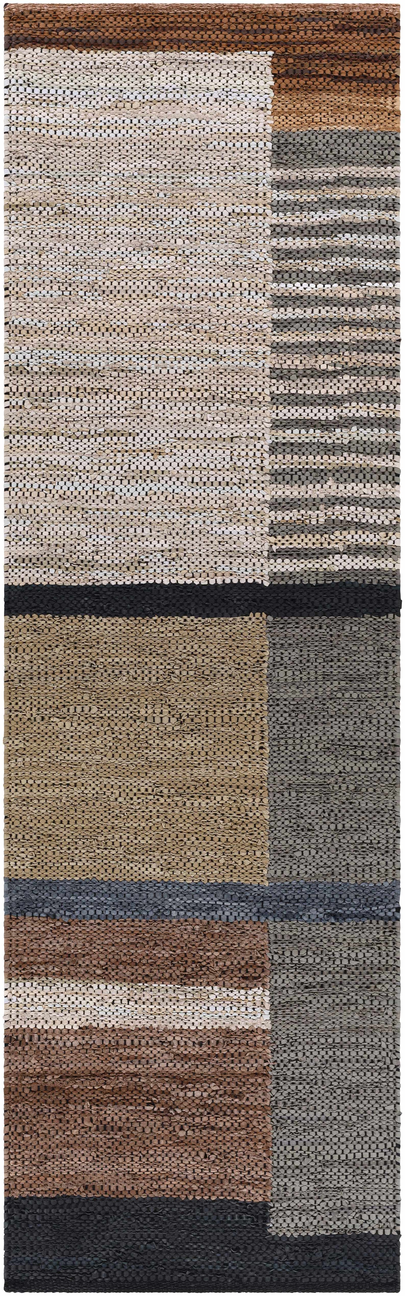 Lyndoch Leather Patchwork Rug by Boutique Rugs