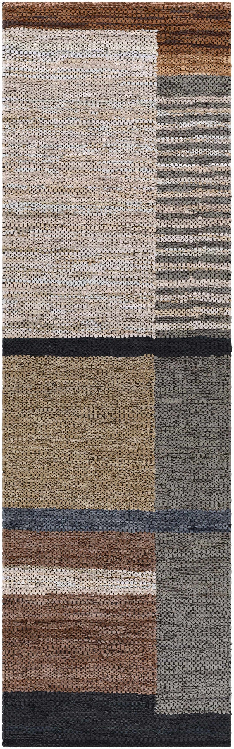 Lyndoch Leather Patchwork Rug by Boutique Rugs