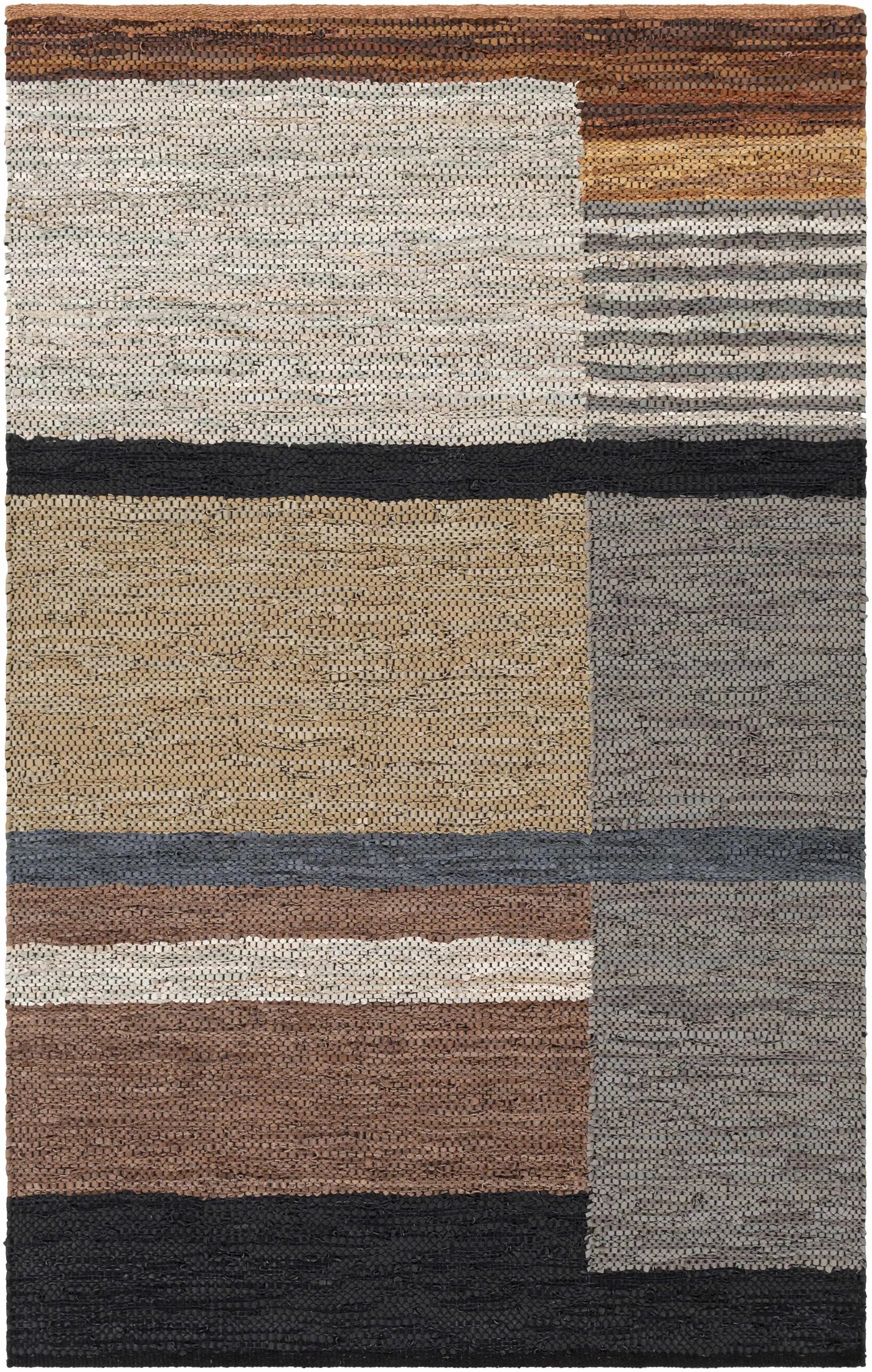 Lyndoch Leather Patchwork Rug by Boutique Rugs