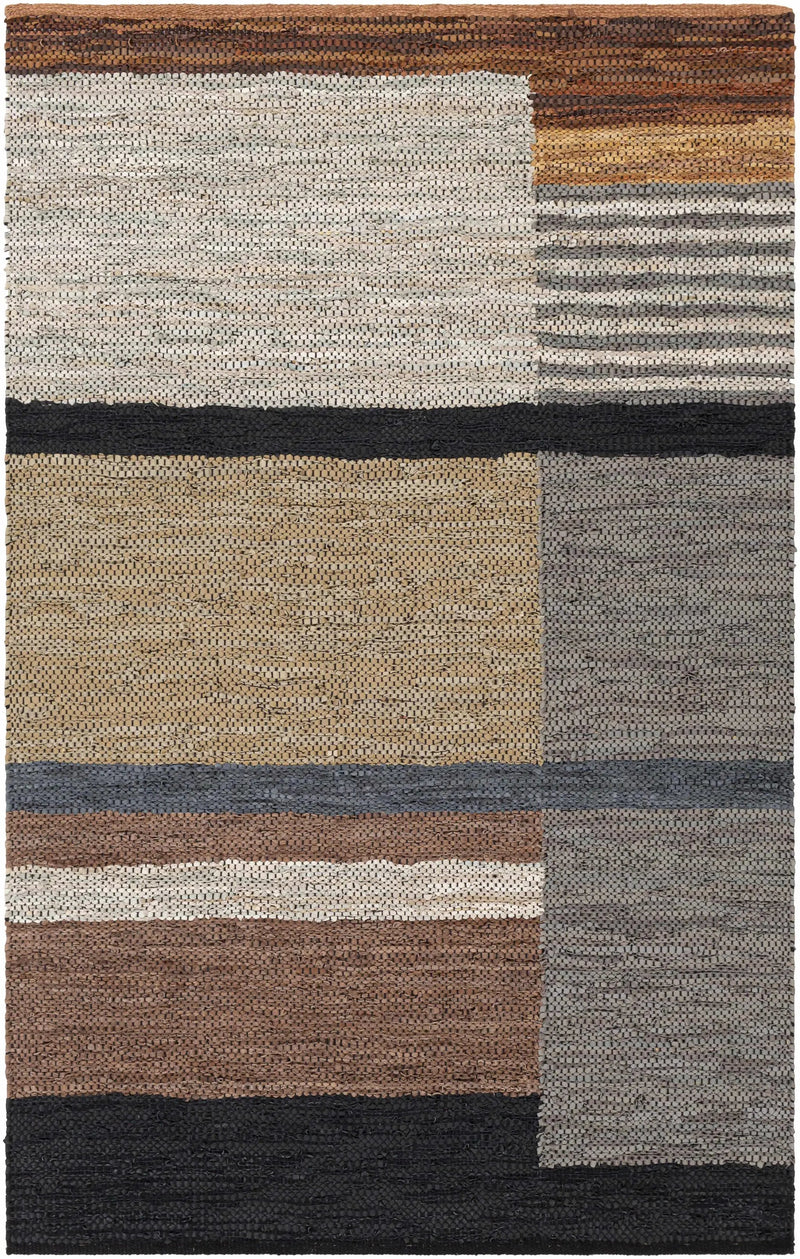 Lyndoch Leather Patchwork Rug by Boutique Rugs