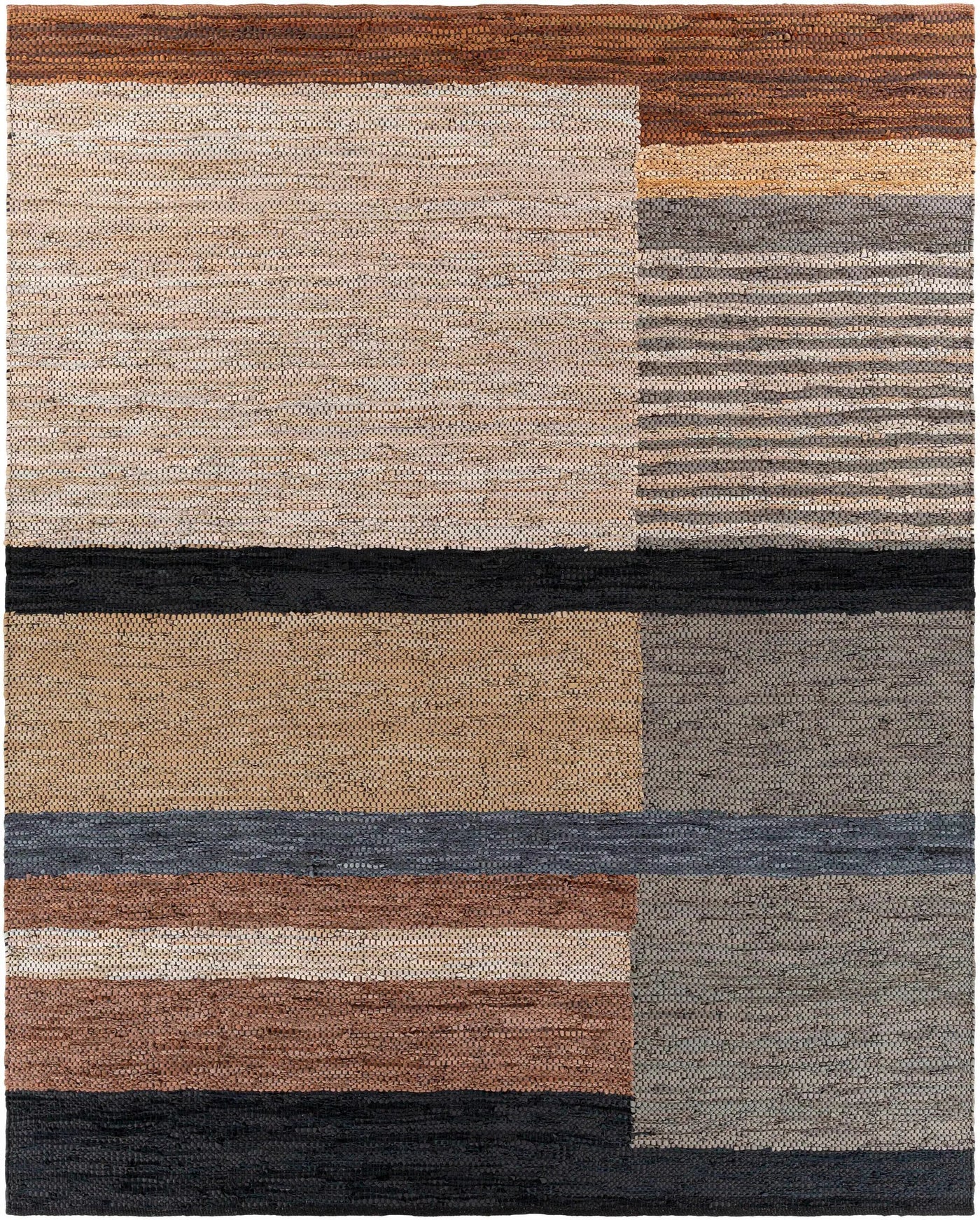 Lyndoch Leather Patchwork Rug by Boutique Rugs
