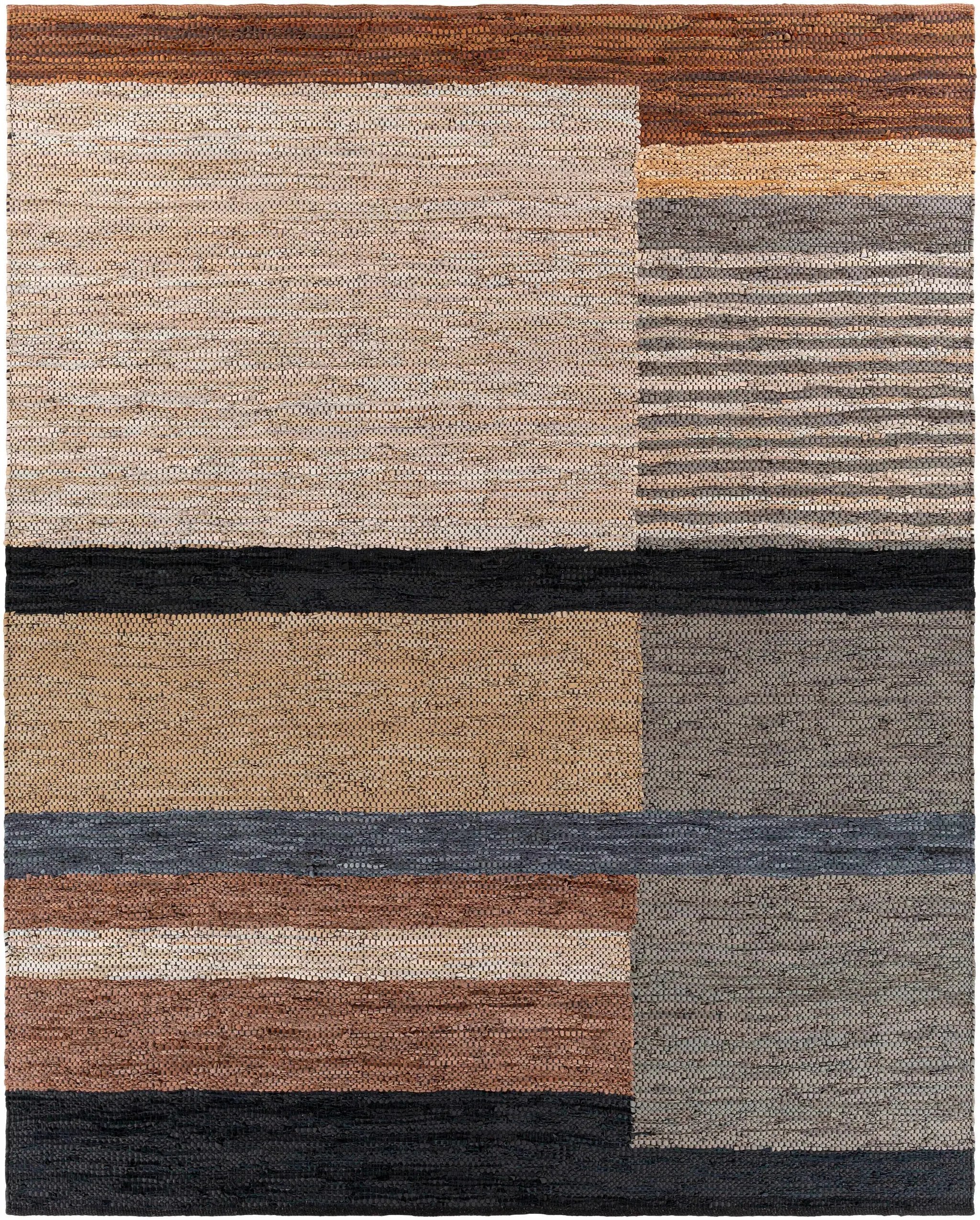 Lyndoch Leather Patchwork Rug by Boutique Rugs