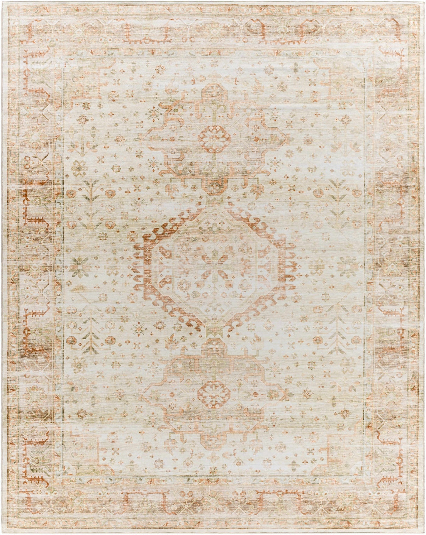 Laran Rust Distressed Washable Area Rug - Clearance by Boutique Rugs
