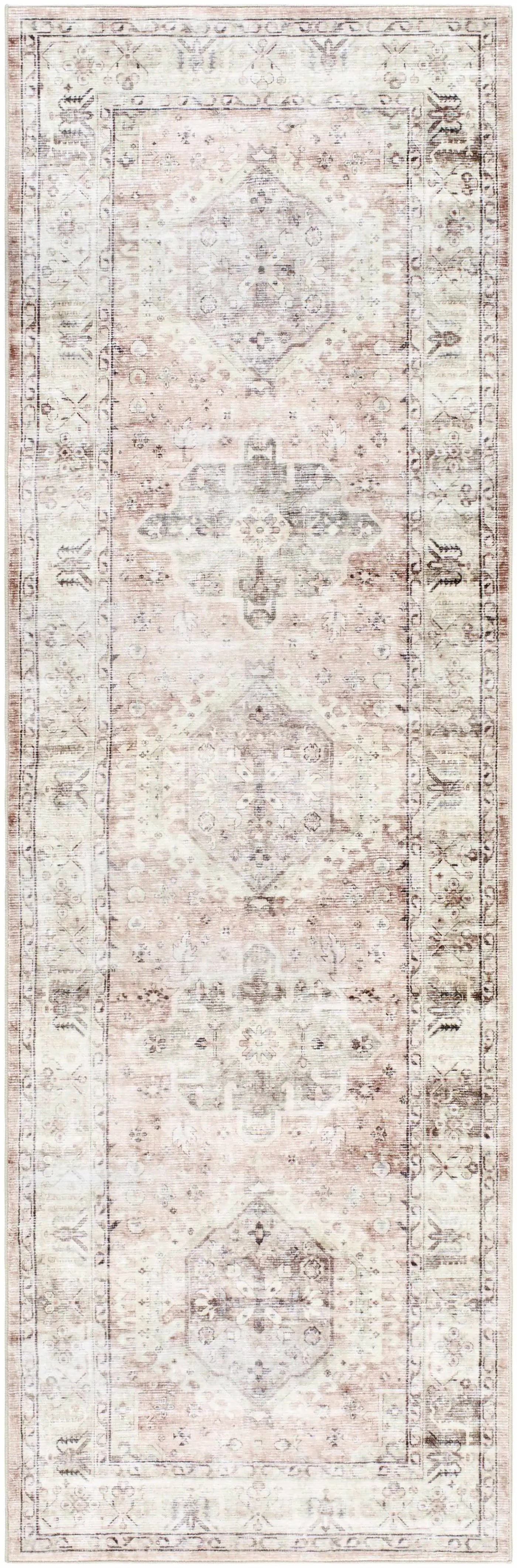 Laran Taupe Distressed Washable Area Rug - Clearance by Boutique Rugs