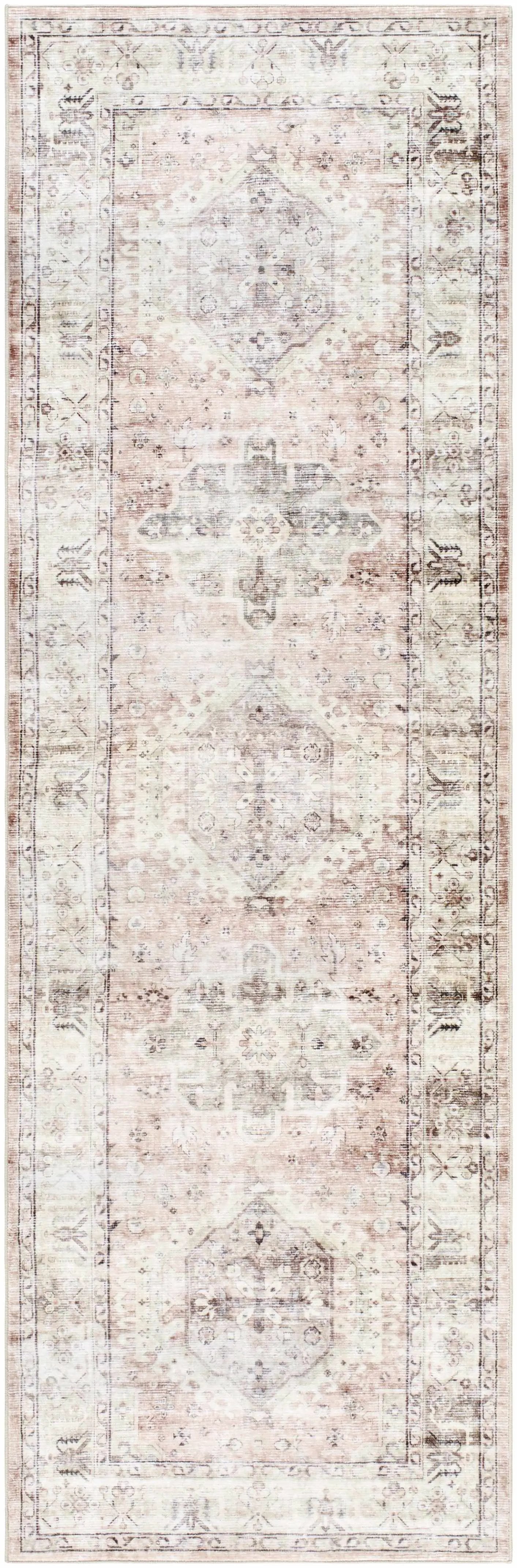 Laran Taupe Distressed Washable Area Rug - Clearance by Boutique Rugs