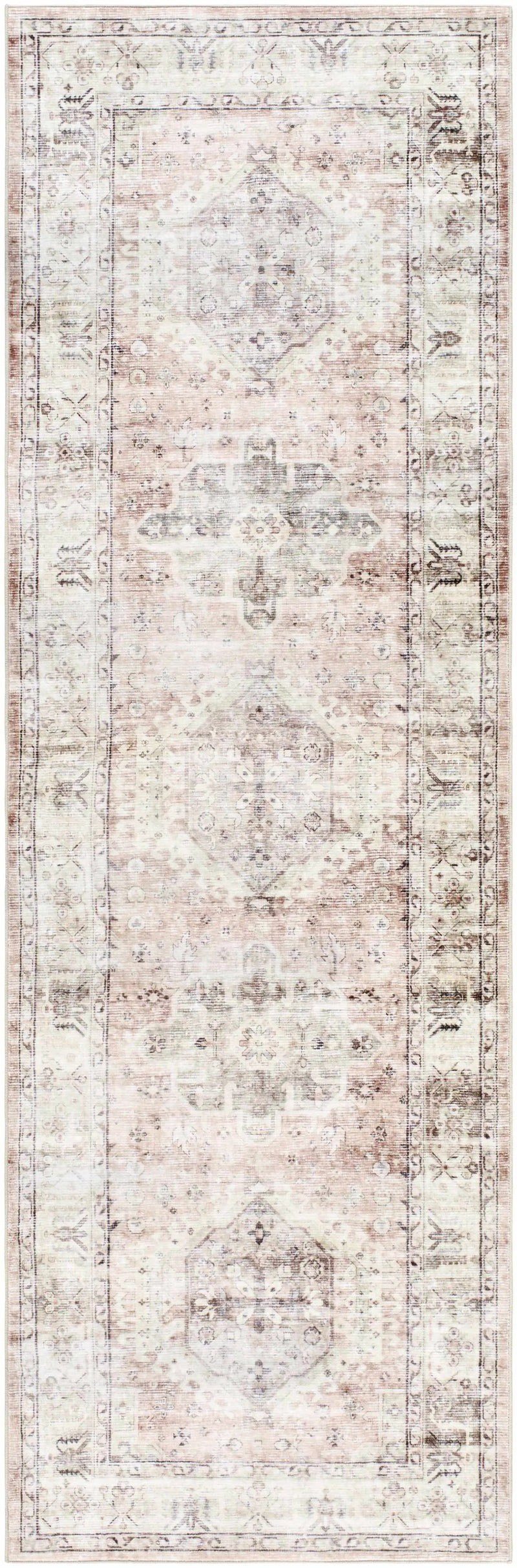 Laran Taupe Distressed Washable Area Rug - Clearance by Boutique Rugs
