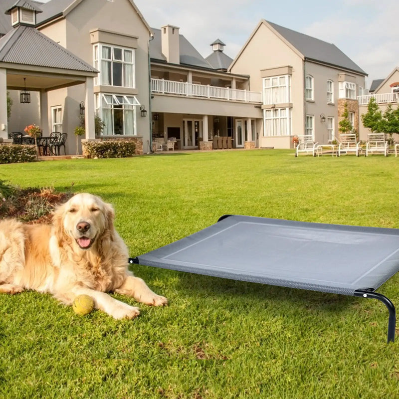 Large Indoor Outdoor Camping Steel Frame Elevated Pet Cot Mat by DirectDeals