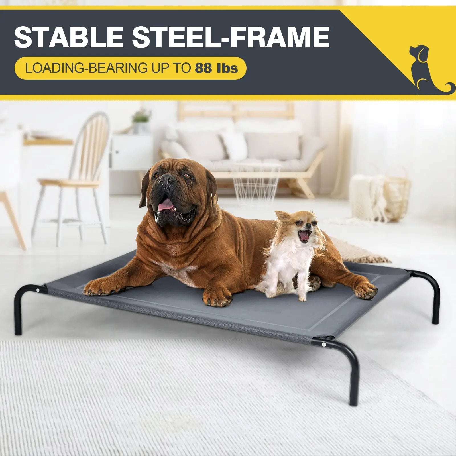 Large Indoor Outdoor Camping Steel Frame Elevated Pet Cot Mat by DirectDeals