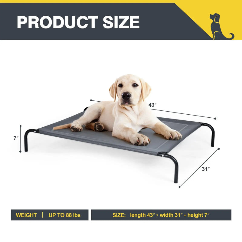 Large Indoor Outdoor Camping Steel Frame Elevated Pet Cot Mat by DirectDeals