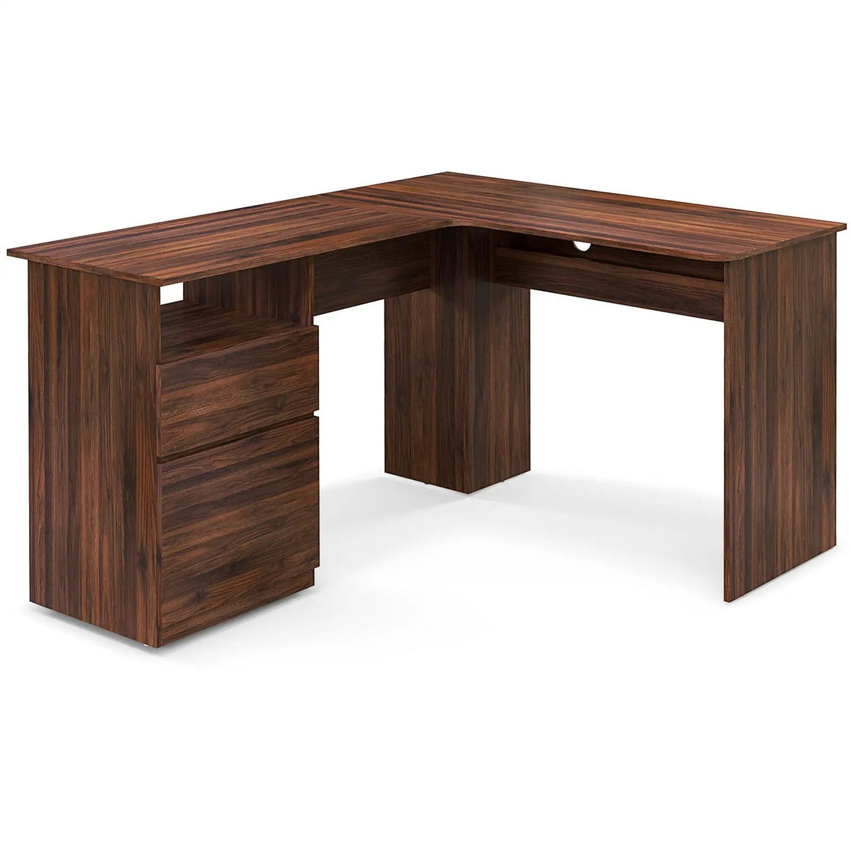 L-Shaped Computer Desk with Letter File Drawer by DirectDeals