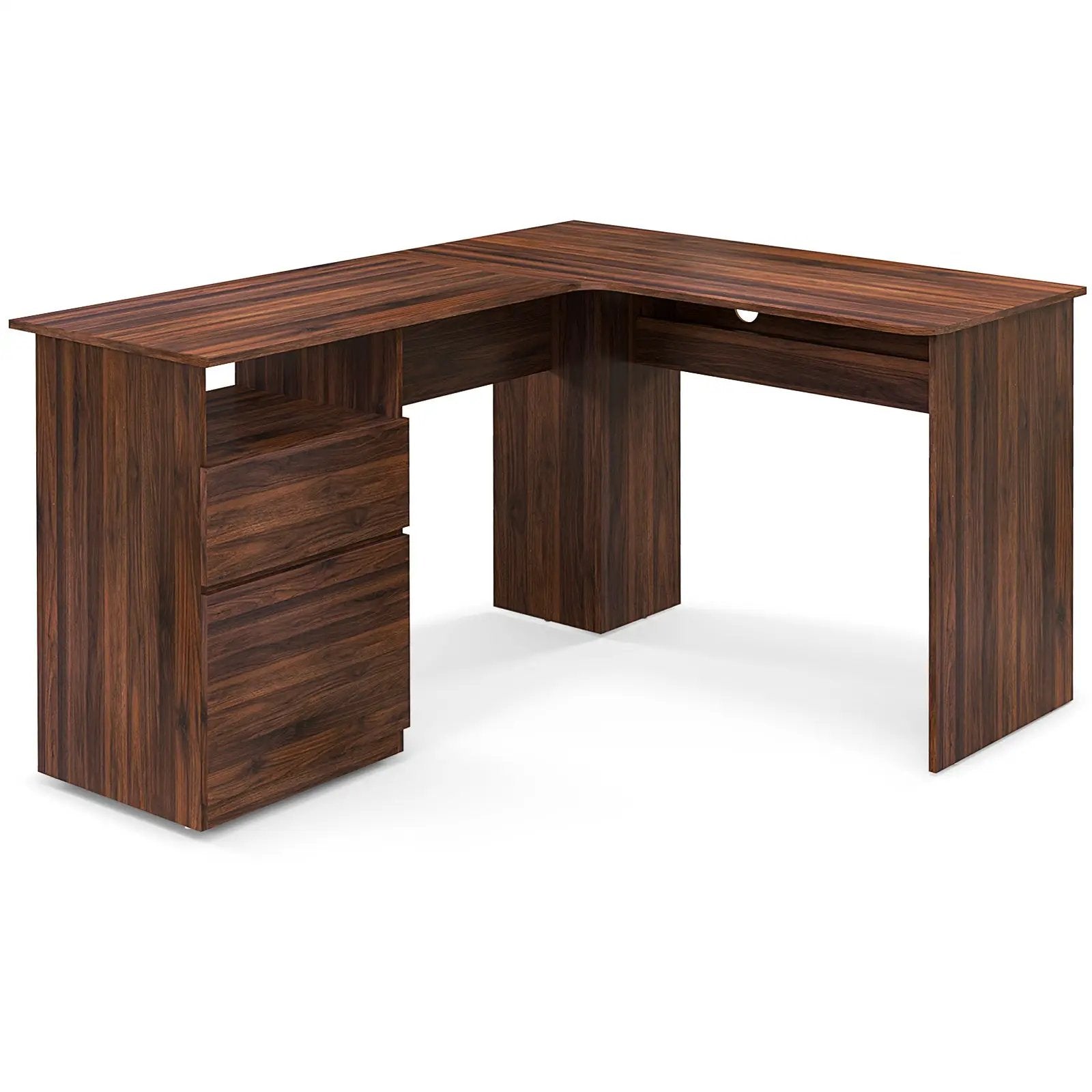 L-Shaped Computer Desk with Letter File Drawer by DirectDeals