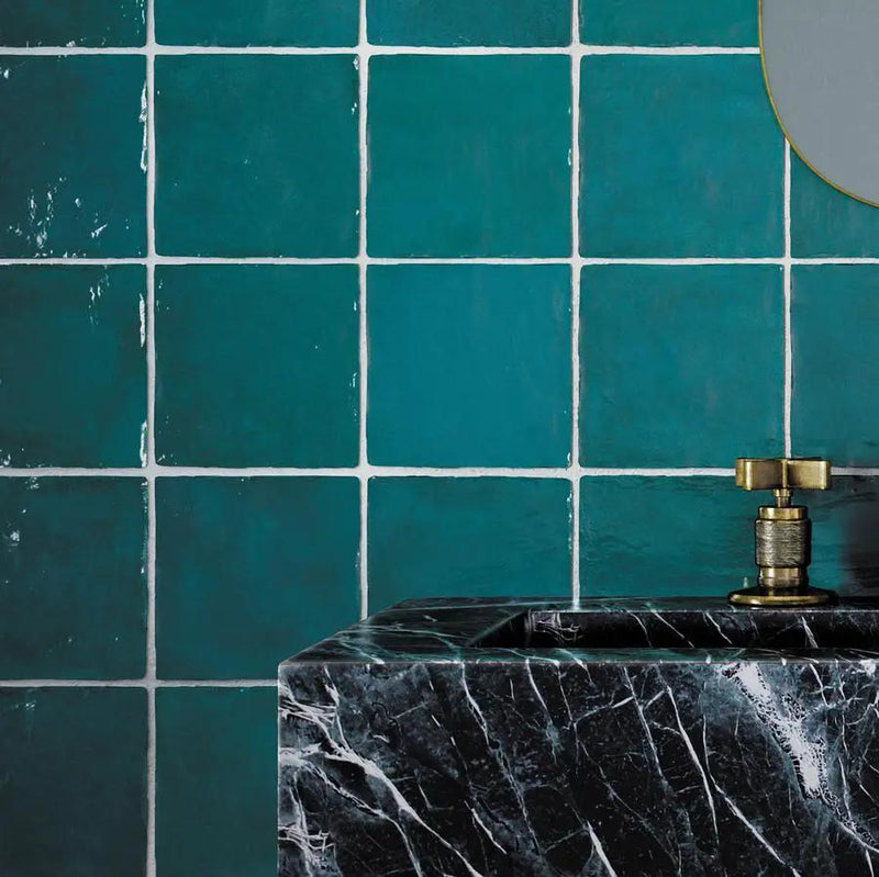 Ocean Green 5x5 Glossy Subway Ceramic Tile (57 pack, 10.76 sq ft/case) by Apollo Tile