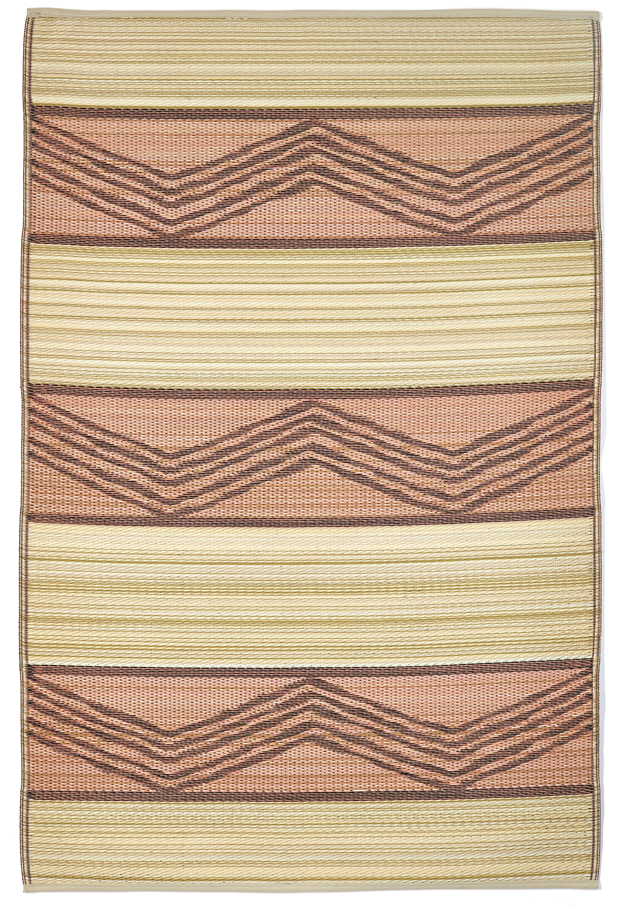 Lagos - Sand & Coral Boho Outdoor Rug for Patio FINAL SALE by Fab Habitat