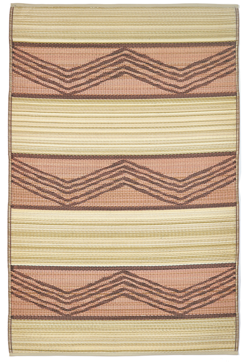 Lagos - Sand & Coral Boho Outdoor Rug for Patio FINAL SALE by Fab Habitat