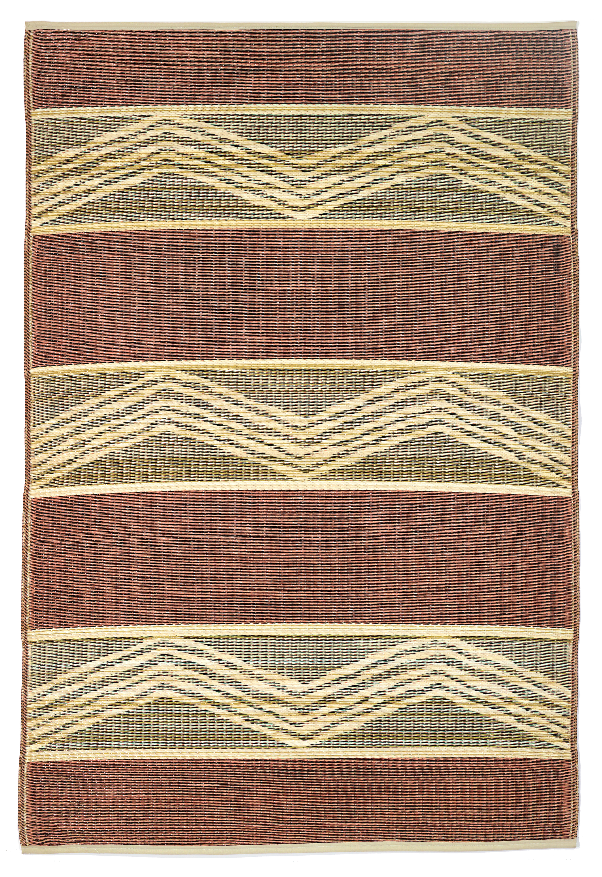 Lagos - Sand & Coral Boho Outdoor Rug for Patio FINAL SALE by Fab Habitat