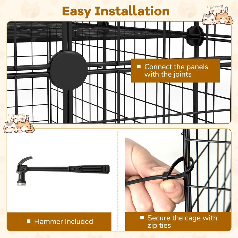 4-Tier Cat Cage with Skylight and Hammock for 1-4 Cats by DirectDeals