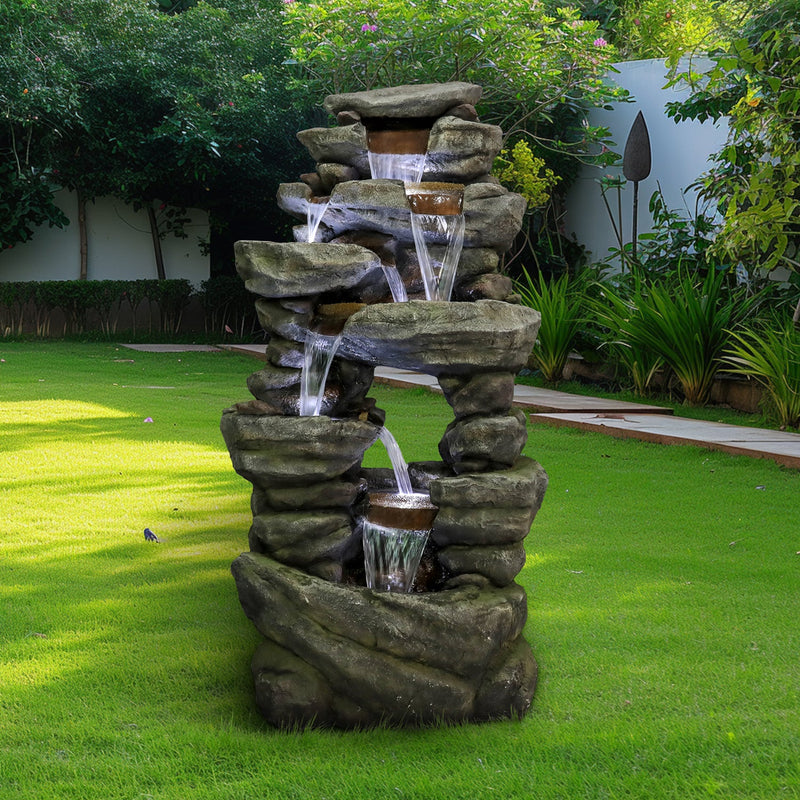 Resin Rock Waterfall Fountain Large 60 Inch 7 Tier, photo 2 of 13