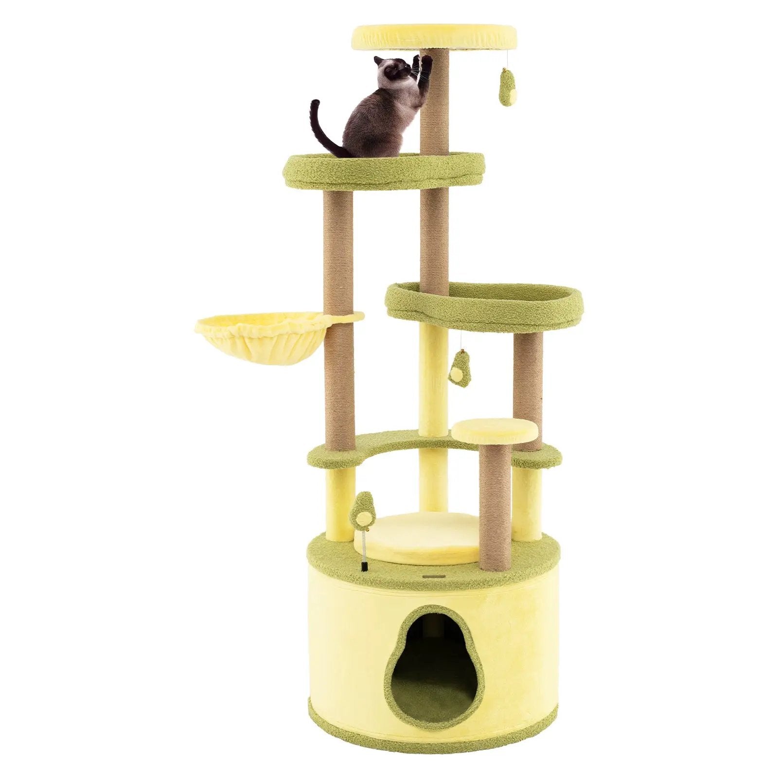 Large Avocado Cat Tree Multi-level Cat Tower with Private Condo-Green by DirectDeals