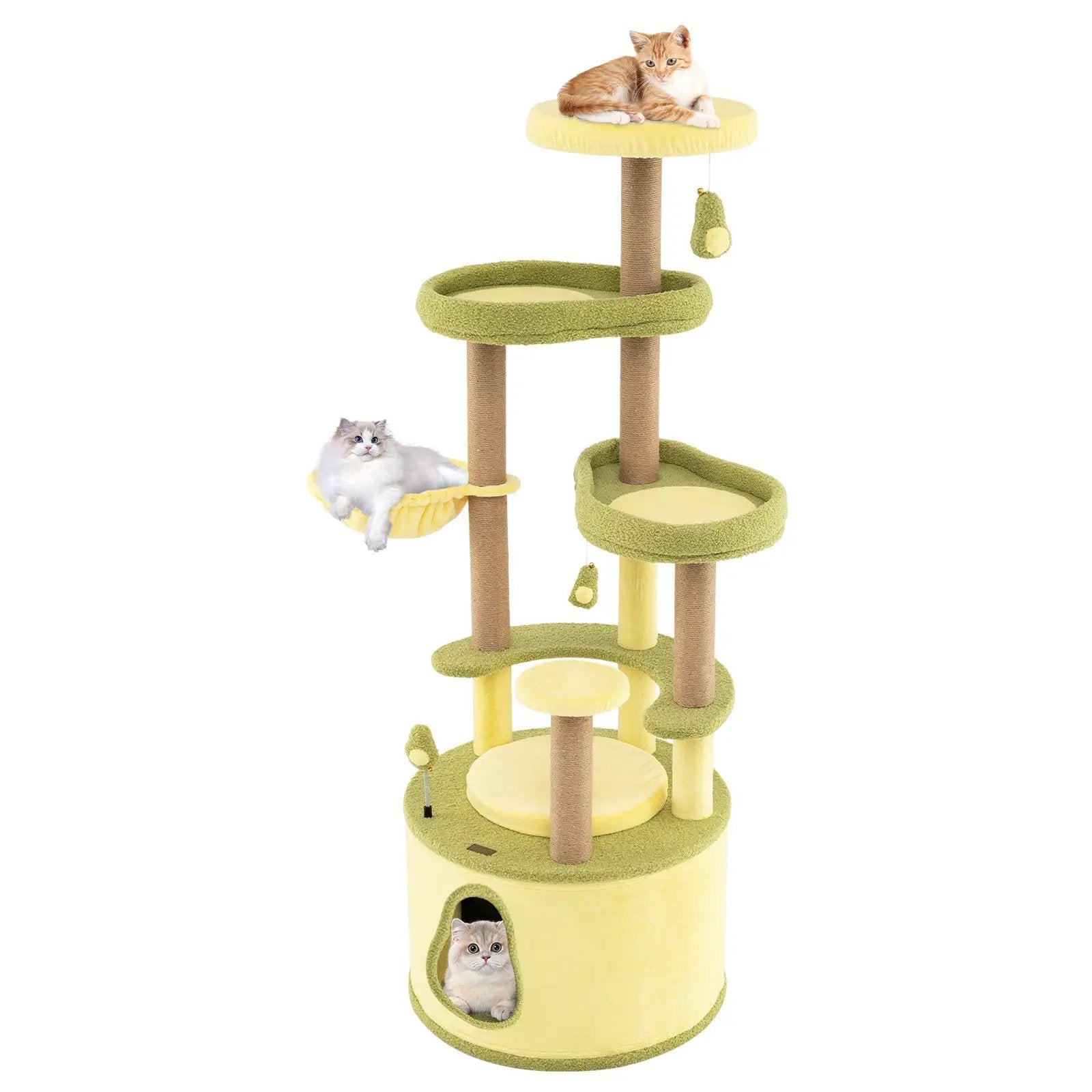 Large Avocado Cat Tree Multi-level Cat Tower with Private Condo-Green by DirectDeals