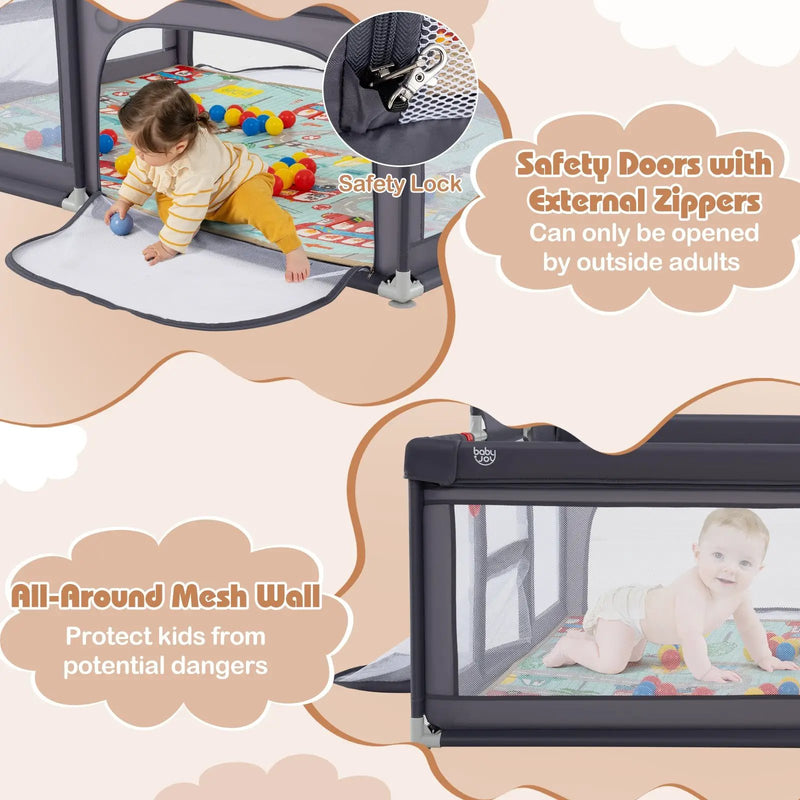 Large Baby Playpen with Mat and Ocean Balls by DirectDeals