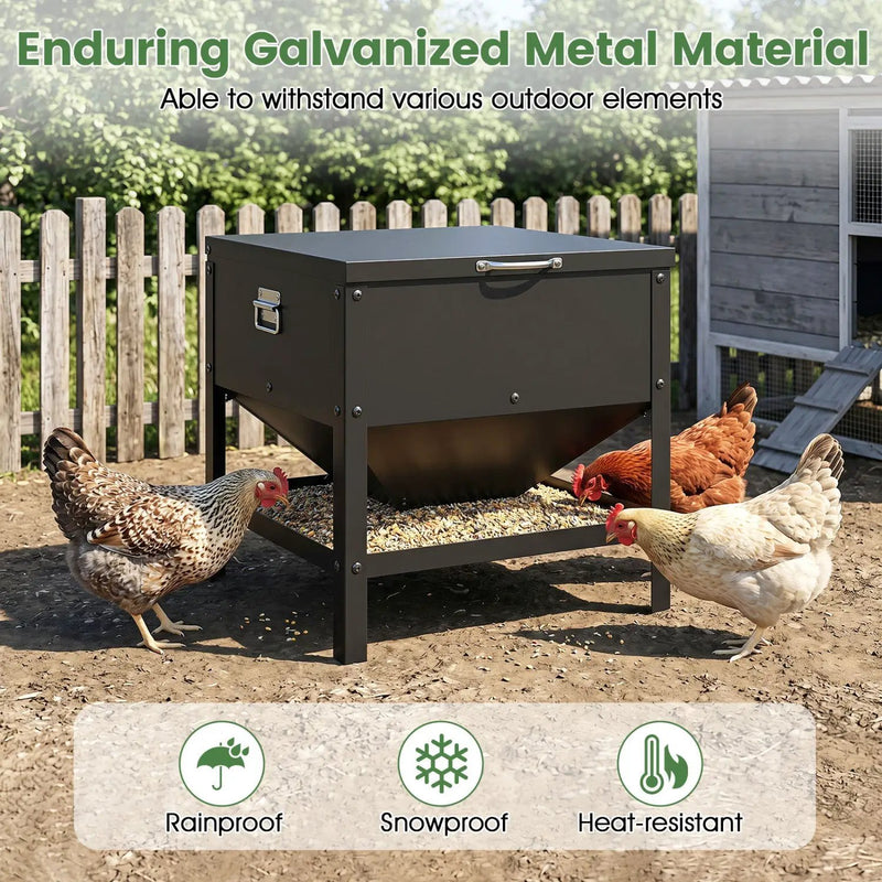 Large Capacity Chicken Feeder with Openable Lid by DirectDeals
