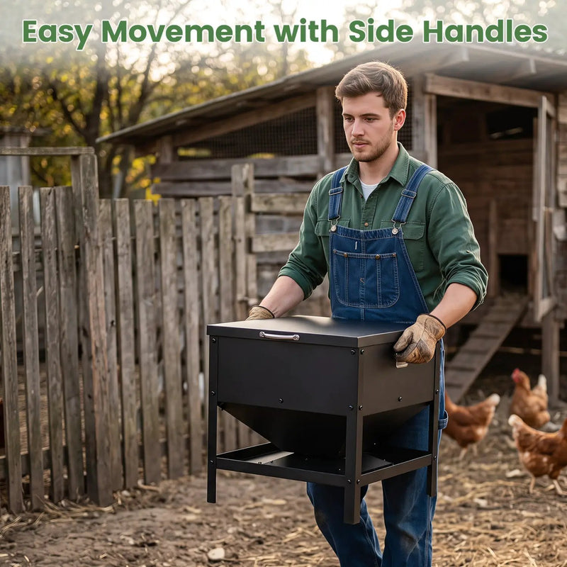 Large Capacity Chicken Feeder with Openable Lid by DirectDeals