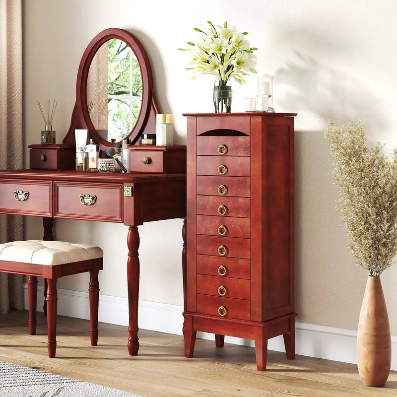 Large Capacity Jewelry Storage Cabinet with 9 Drawers by DirectDeals