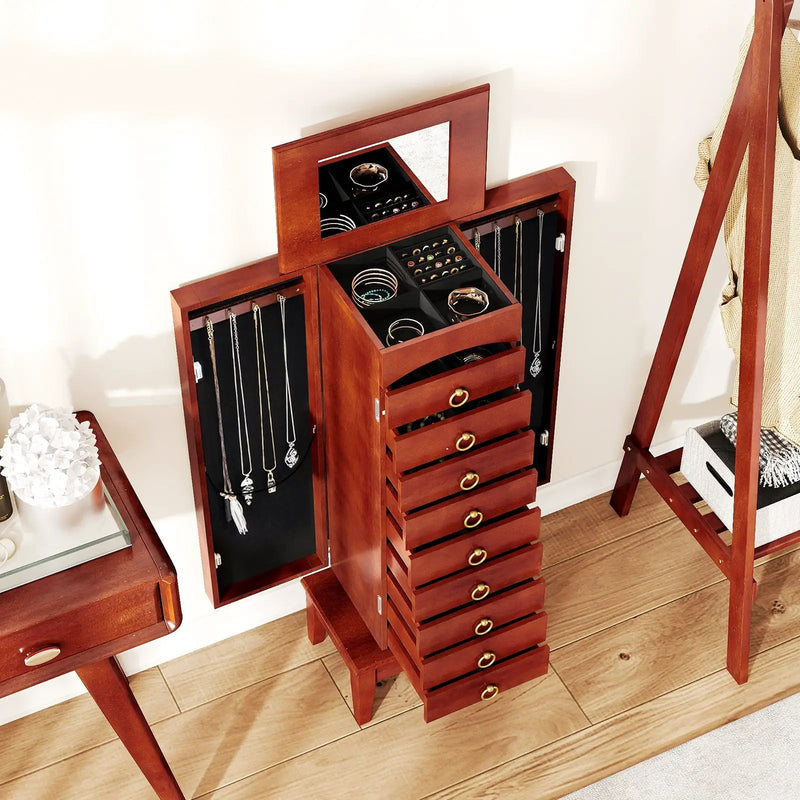 Large Capacity Jewelry Storage Cabinet with 9 Drawers by DirectDeals