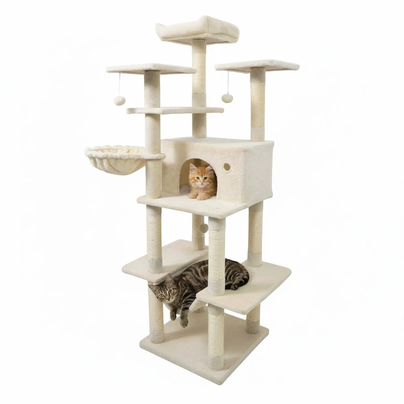 Large Cat Tree for Indoor Cats 63" Tall Cat Tower by DirectDeals