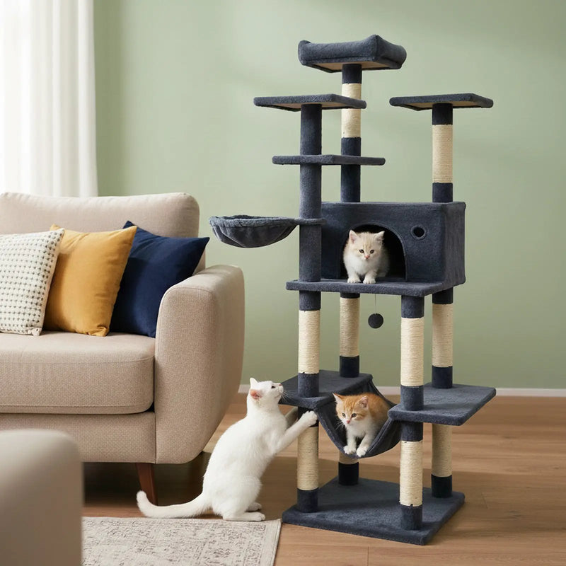Large Cat Tree for Indoor Cats 63" Tall Cat Tower by DirectDeals