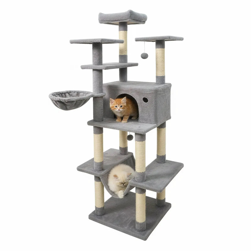 Large Cat Tree for Indoor Cats 63" Tall Cat Tower by DirectDeals
