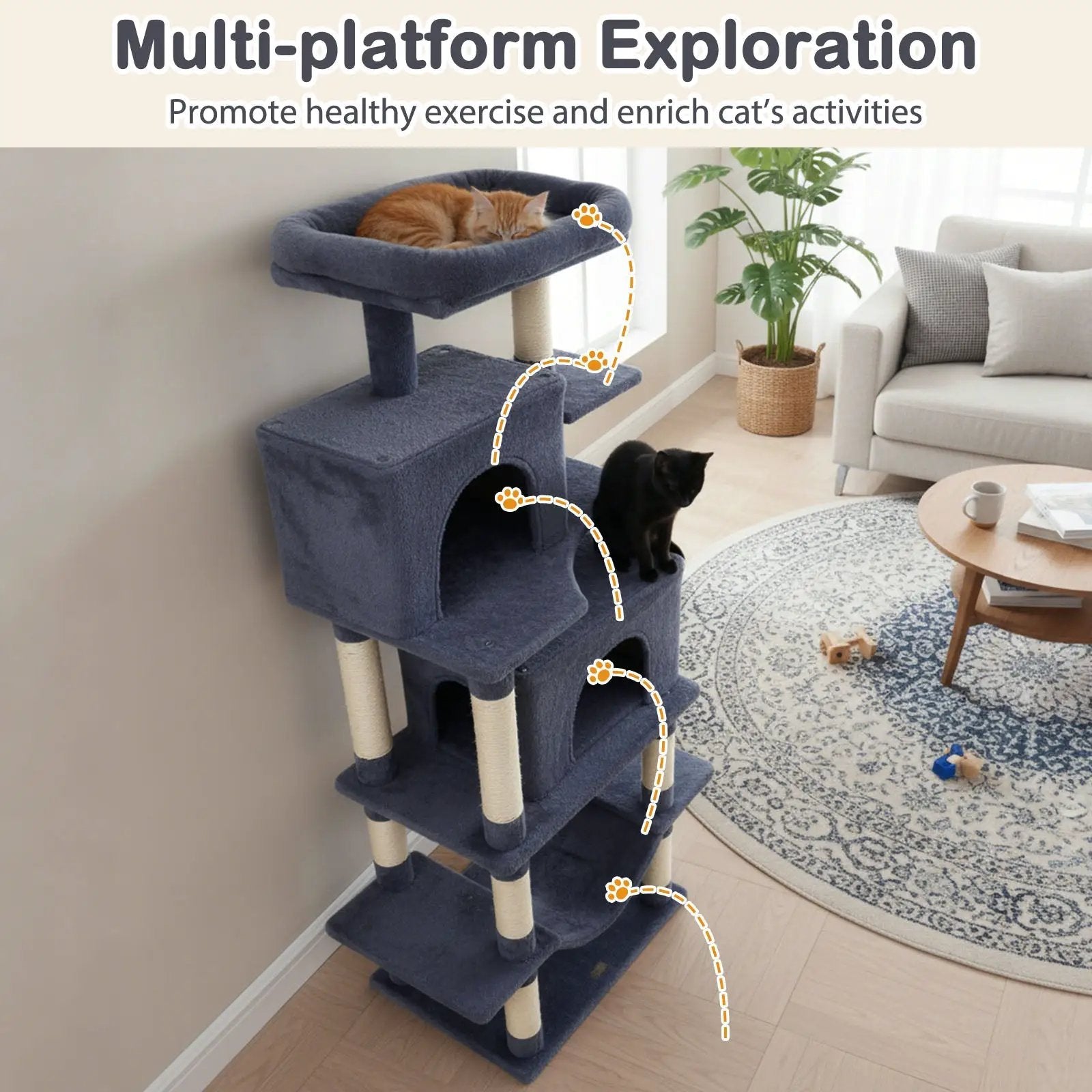 Large Cat Tree for Indoor Cats 70" Tall Cat Tower by DirectDeals